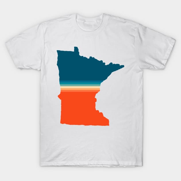 Minnesota State Retro Map T-Shirt by n23tees